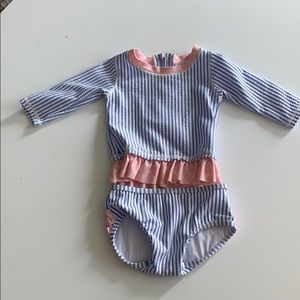 Periwinkle Blue Long Sleeve Rash Guard Bikini